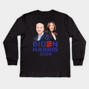 Biden Harris 2024 Kids Long Sleeve T-Shirt